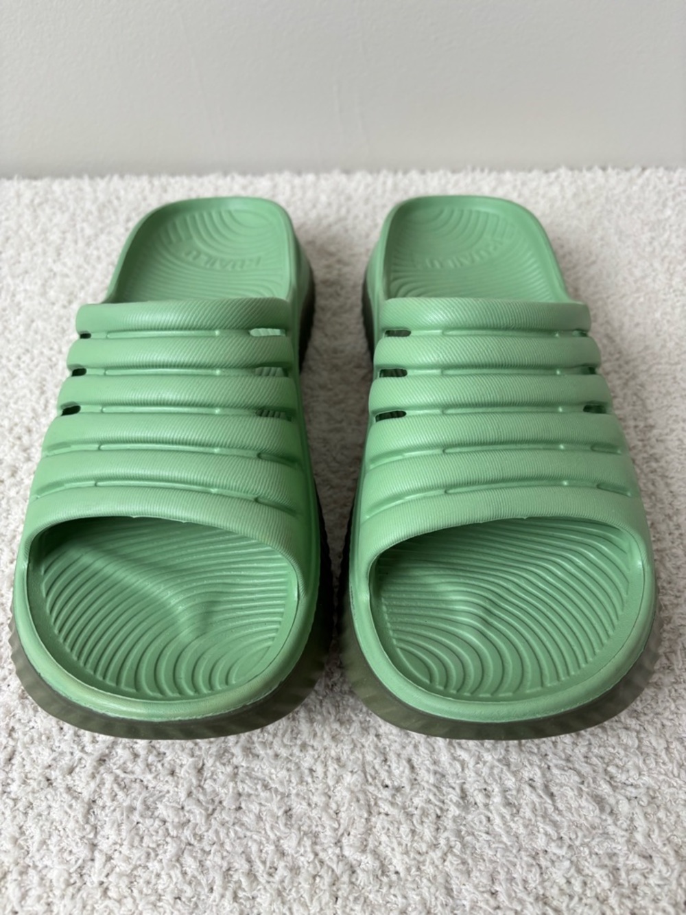Kuailu Sandals Womens 10 Green Lightweight Recovery Platform Comfort Slides - Picture 6 of 11